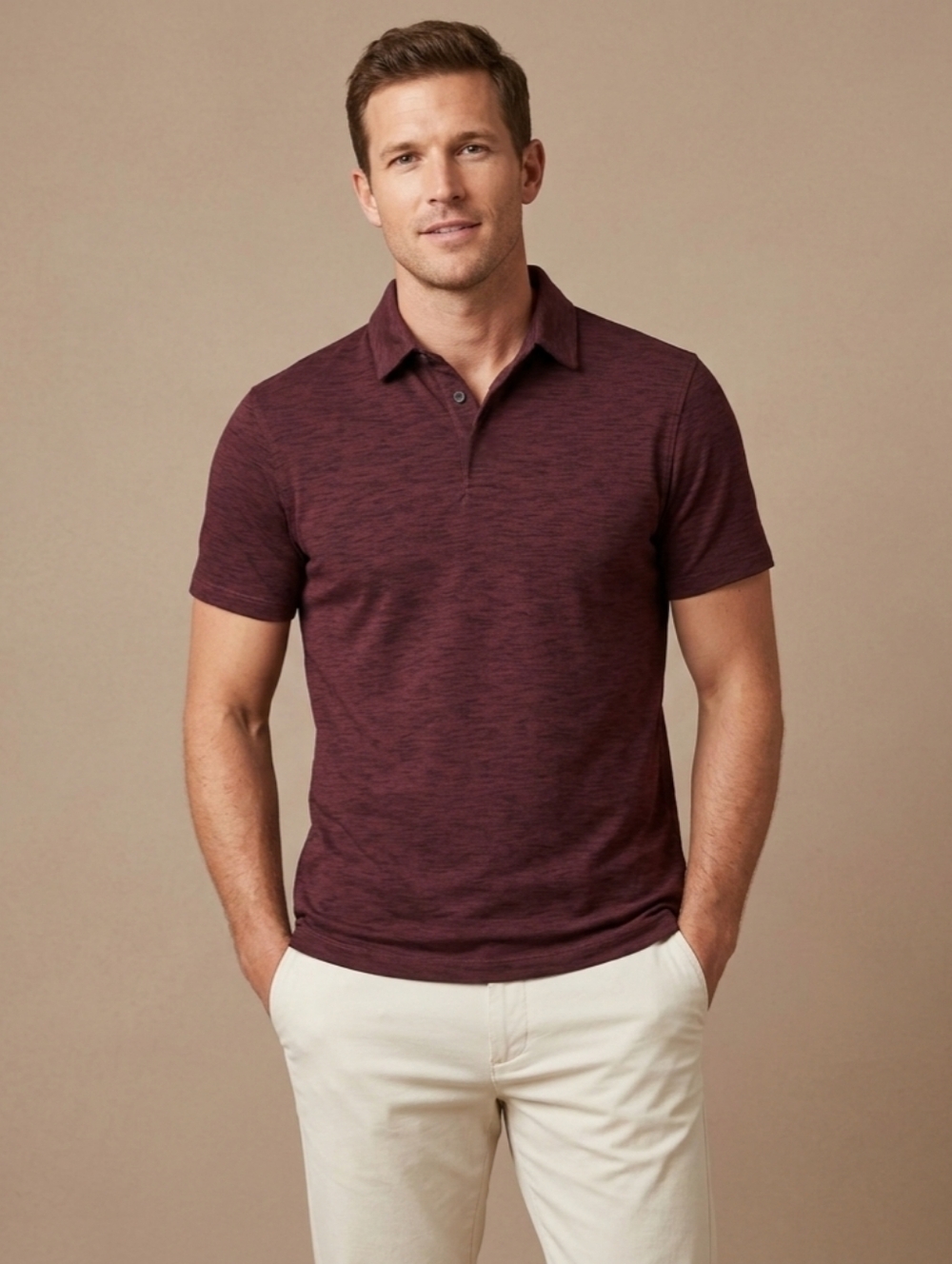 $50 Alfani Mens AlfaTech Stretch Solid Polo Shirt